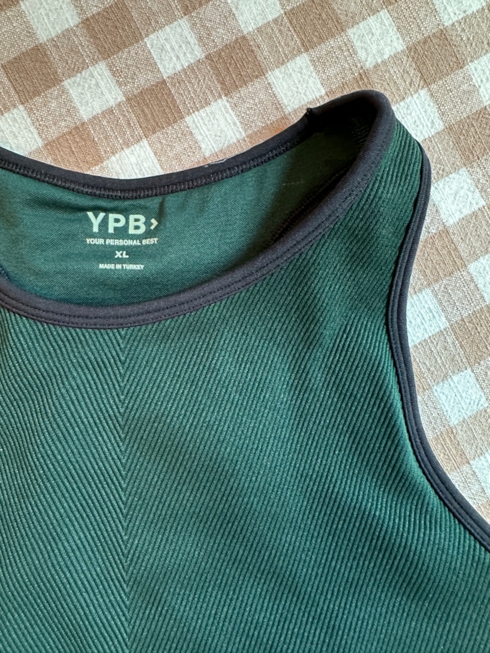 Abercrombie YPB Dark Green Ribbed Tank Top - XL - Picture 2 of 3